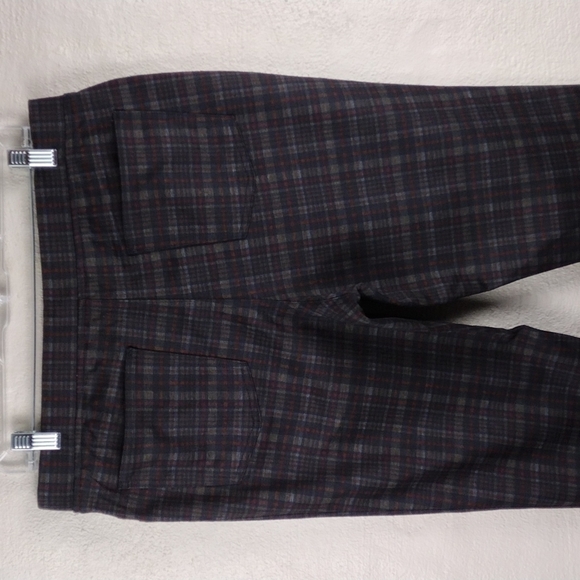 Talbots Petite Black Checkered Plaid High Rise Pull On Straight Leg Ankle Pant - Picture 7 of 9